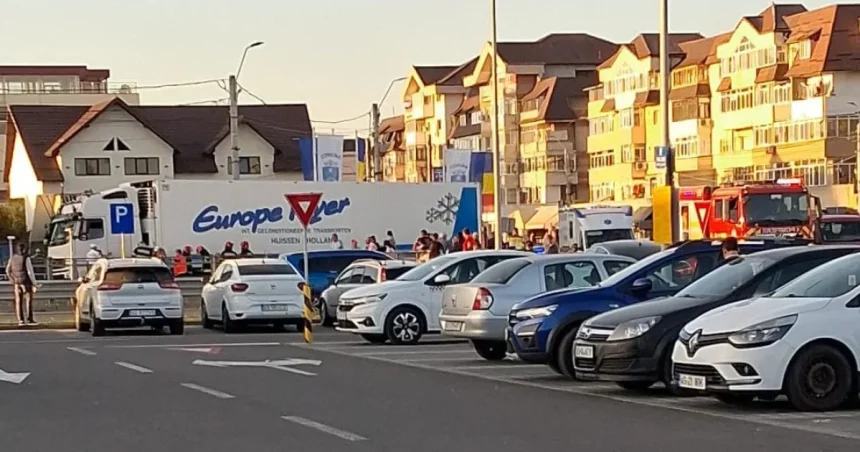 Accident deosebit de grav pe DN 7: Un pieton a fost lovit de TIR