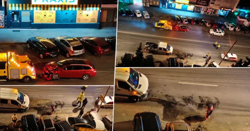 Accident rutier în Pitești, cartierul Trivale: mai multe