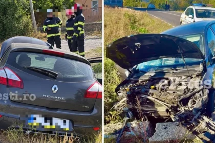 Argeș: Un tânăr de 21 de ani a intrat cu mașina într-un cap