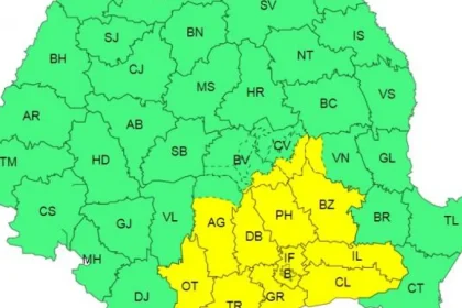 Avertizare de vreme rea în Argeș: ploi torențiale și vânt puternic până marți