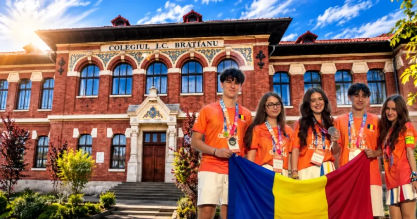 Elevii Ada, Laura, Ilinca, Tudor și Constantin de la Școala „Brătianu”