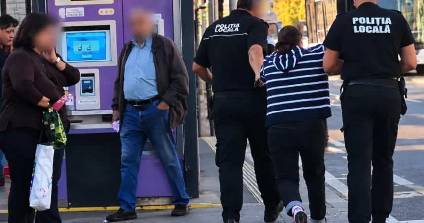 Femeie imobilizată de Poliția Locală Pitești după un incident