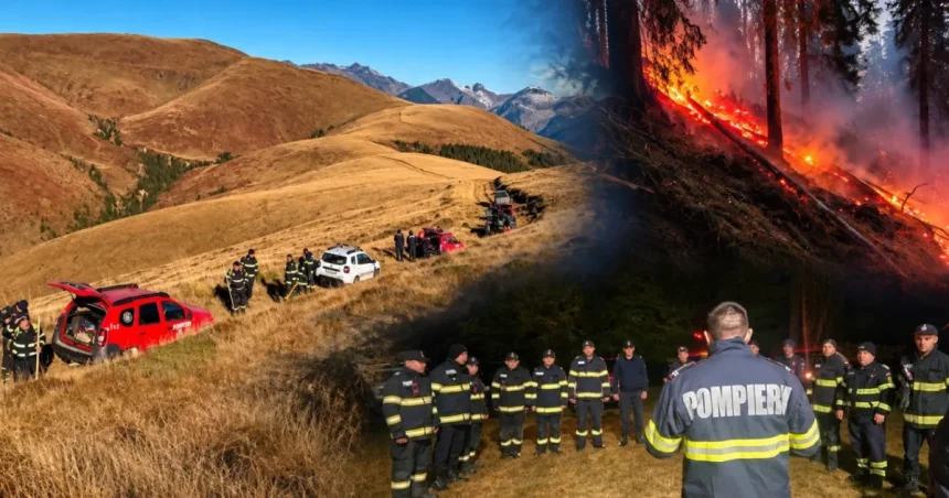Incendiu de pădure pe muntele Drăghina, în Argeș