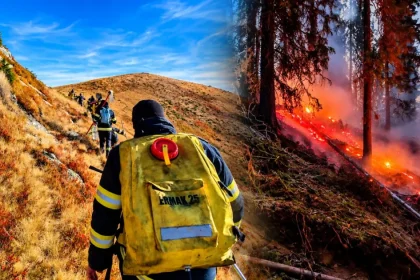 Incendiu în Argeș, la Nucșoara. Zeci de pompieri se luptă cu flăcările
