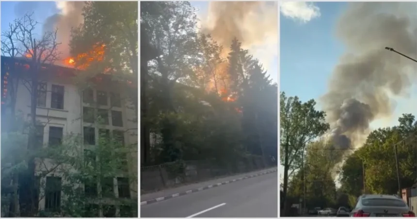 Incendiu la o unitate militară din Argeș. Pompierii au intervenit de urgență
