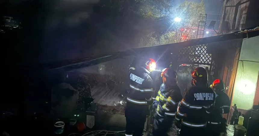 Incendiu puternic în Argeș! Gospodărie în pericol major