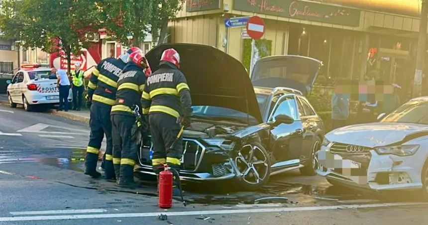 Pitești. Accident grav în Găvana: Două Audi, distruse