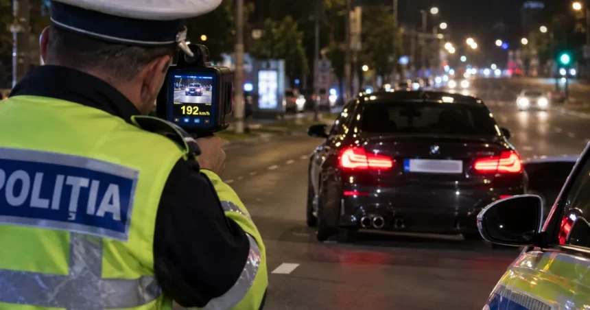 Șofer de 23 de ani, depistat cu 192 km/h pe raza localității