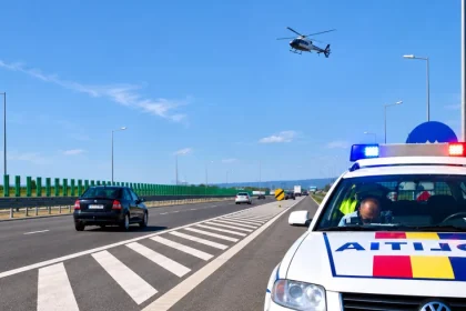 Șoferii din Argeș, supravegheați din elicopter de poliție